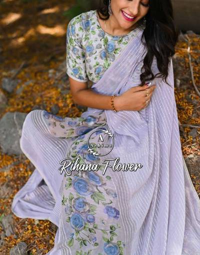 Rihana Flower By Ashima Fancy Embroidered Saree Collection